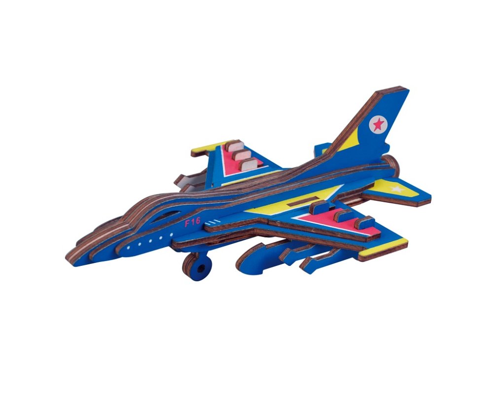 Woodcraft Drewniane puzzle 3D Samolot myśliwski F16