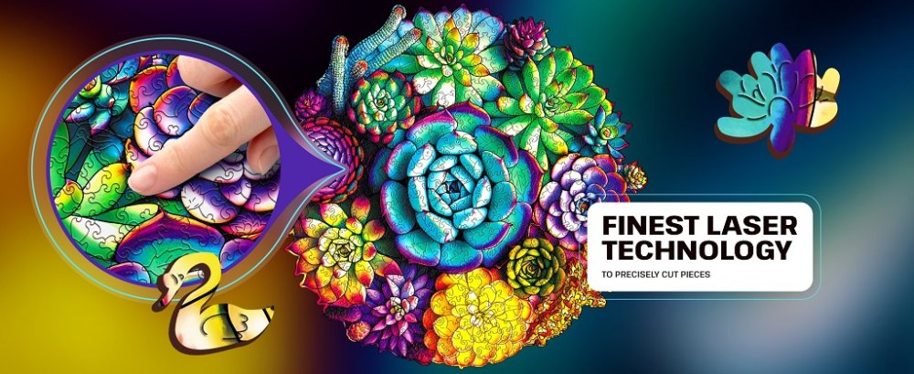 EscapeWelt Puzzle en bois Succulentes 200 pièces – Image 4