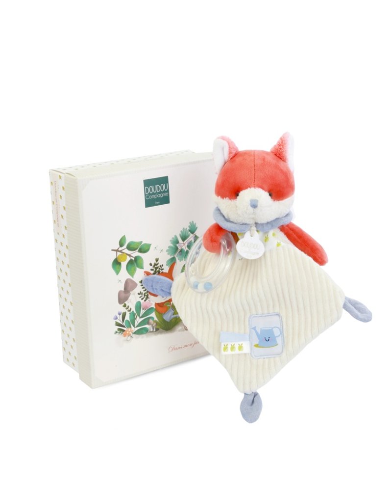 Doudou Zestaw Upominkowy Pluszowy Lis Romarin z Grzechotką 21 cm