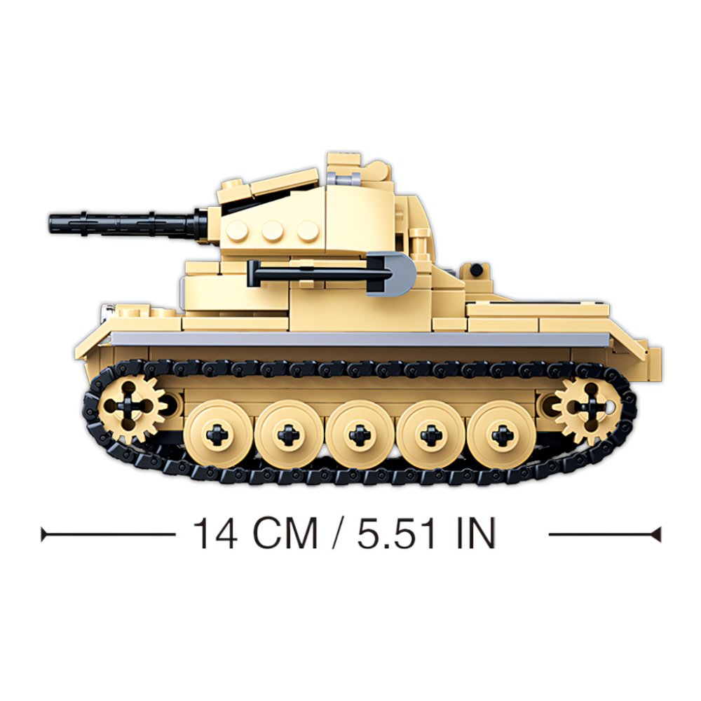Sluban WWII M38-B0691 Niemiecki czołg Panzer II - obrazek 5