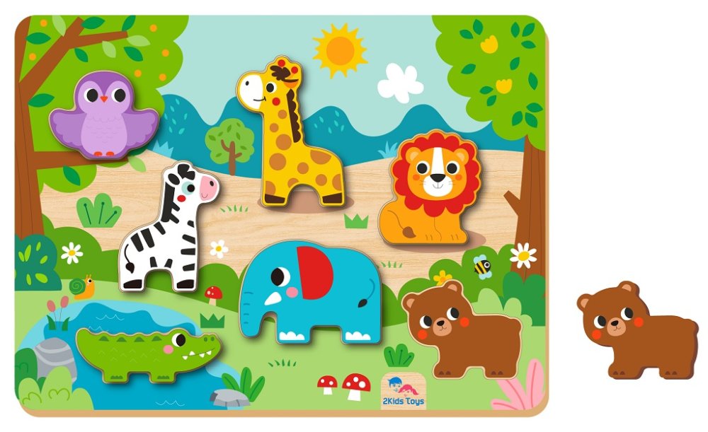 2Kids Toys Puzzle de encaje Animales