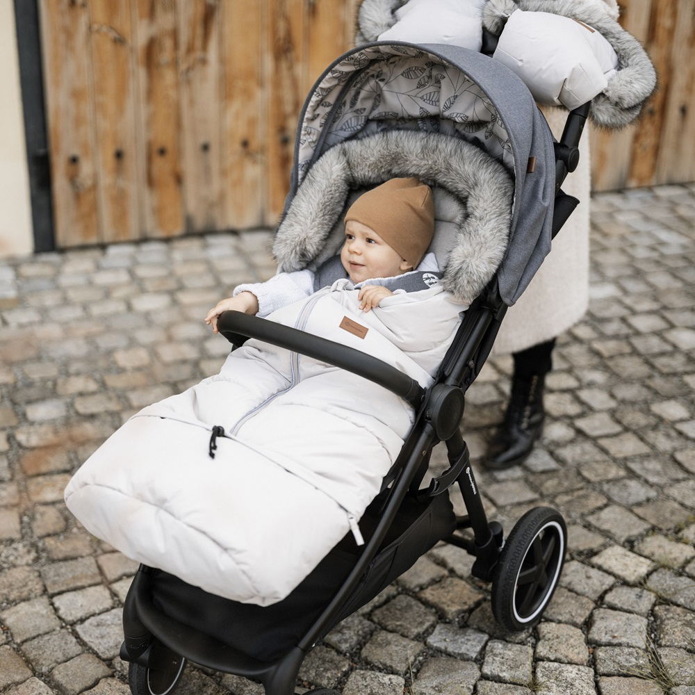 PETITE&MARS Winterfußsack Arctic 4in1 Set + Kinderwagenhandschuhe Furry Sky Whisper – Bild 4