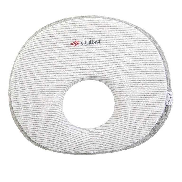Párna - fejtámasz újszülötteknek Outlast® - csíkos fehér-szürke melír/szürke melír UNI
