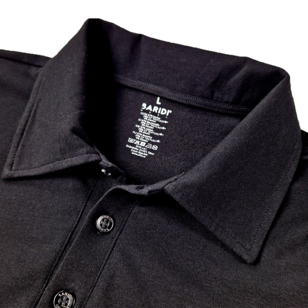 Herren Poloshirt KR dünn Outlast® - Schwarz S – Bild 3