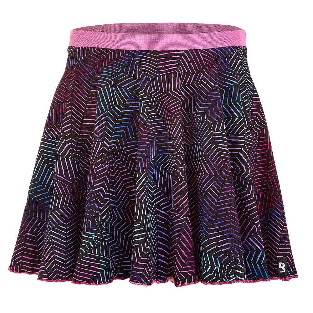 Gonna a ruota - motivo viola e nero 146