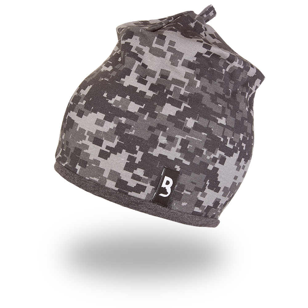 Bonnet doublé Outlast® - pixel/chiné gris foncé 5 | 49-53 cm