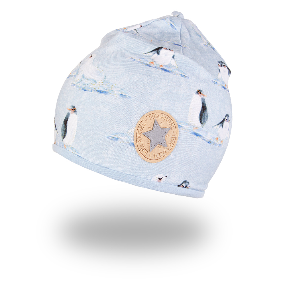 Bonnet doublé Outlast® - pingouins/bleu clair 3 | 42-44 cm