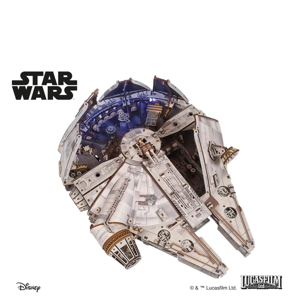 Ugears 3D dřevěná mechanická skládačka Star Wars Millennium Falcon