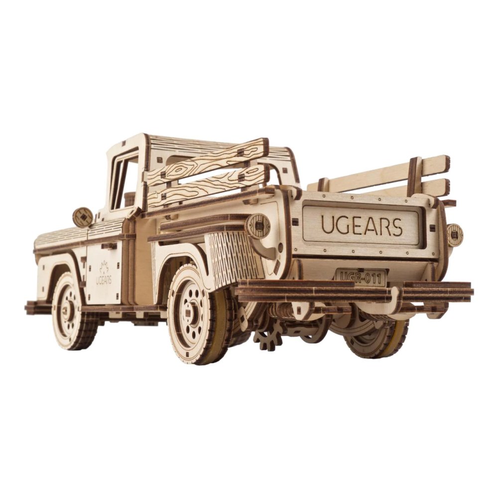 Ugears 3D dřevěné mechanické puzzle Americký náklaďák (pick-up) (obrázek 2)