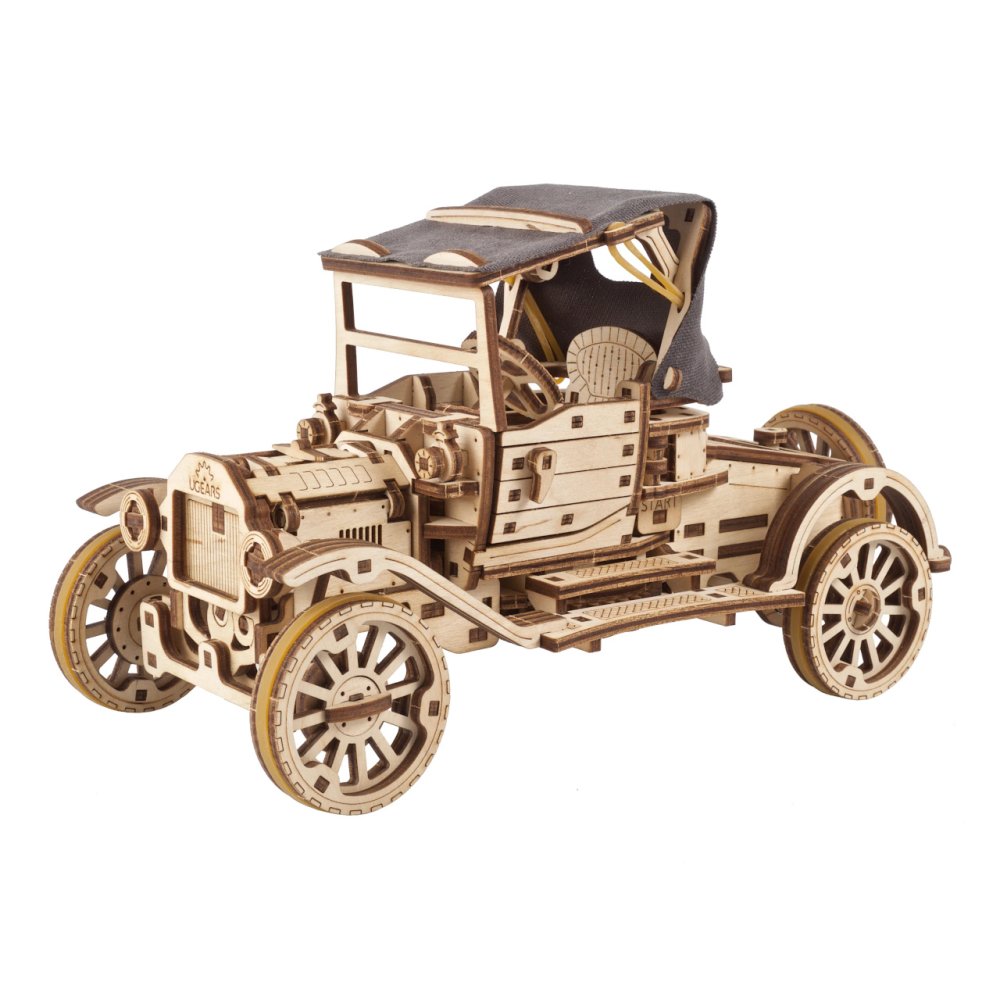 Ugears 3D dřevěné mechanické puzzle Historický automobil UGR-T (obrázek 6)