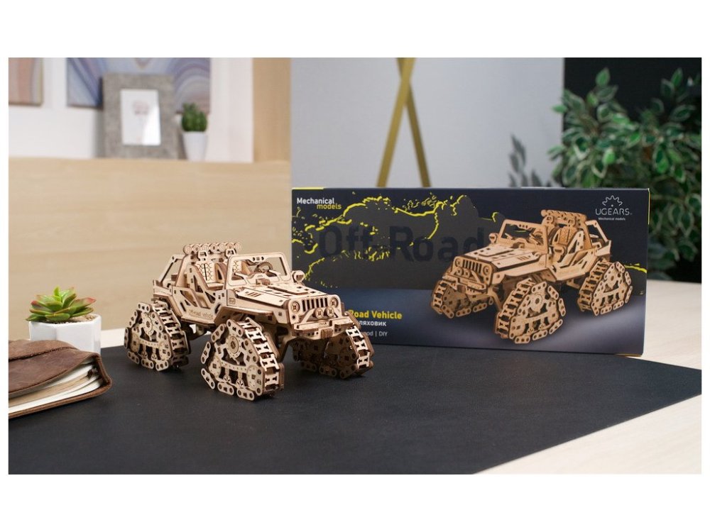 Ugears 3D dřevěné mechanické puzzle Pásové terénní vozidlo (obrázek 6)