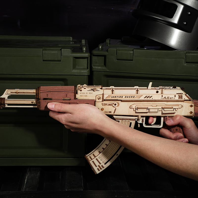 RoboTime 3D dřevěná mechanická skládačka Útočná puška AK-47 (obrázek 4)