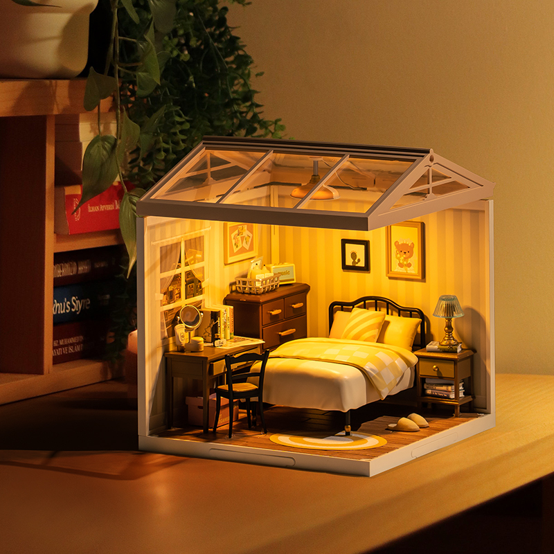 RoboTime 3D dřevěná skládačka Miniatura domečku Ložnice Sweet Dream (obrázek 9)