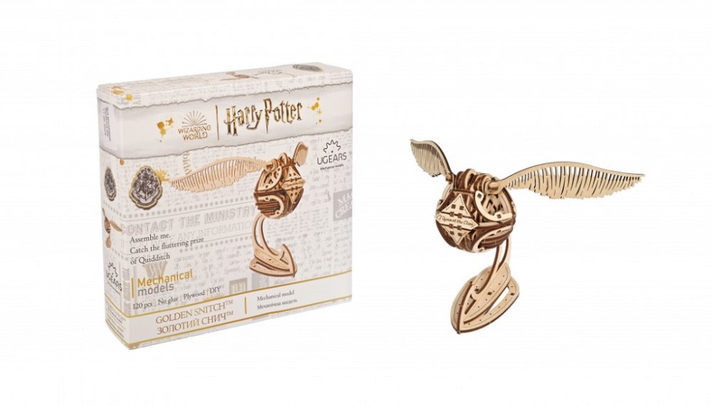 Ugears 3D dřevěné mechanické puzzle Zlatonka, Harry Potter (obrázek 5)