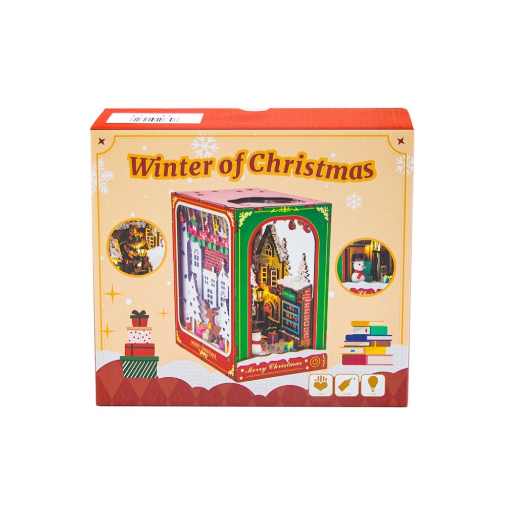 2Kids Toys 3D skládačka Zarážka na knihy Miniatura domečku Bílé Vánoce (obrázek 7)