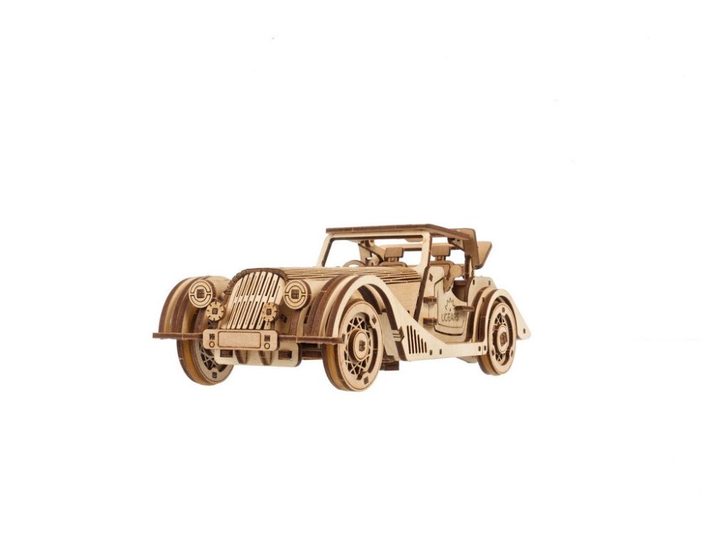 Ugears 3D dřevěné mechanické puzzle Sportovní auto Rapid Mouse (obrázek 5)