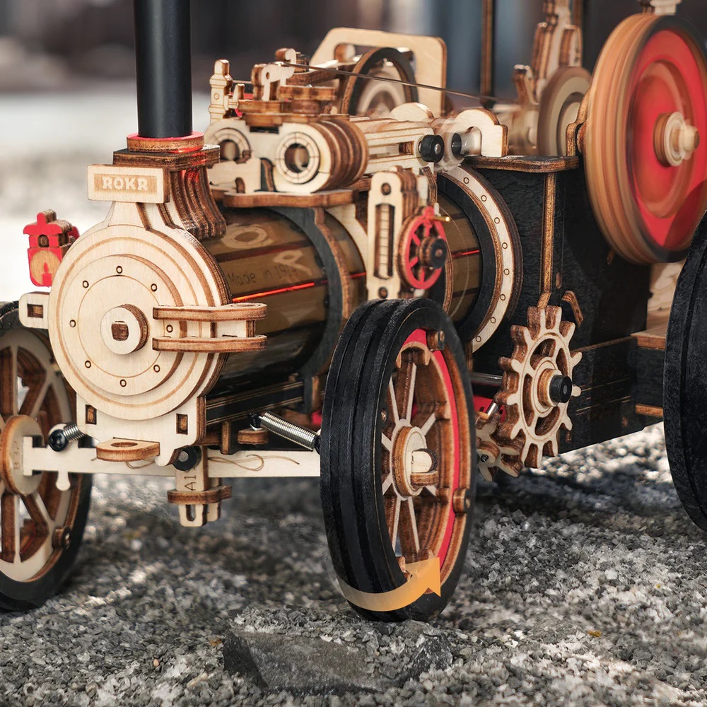 RoboTime 3D dřevěná mechanická skládačka Parní stroj (obrázek 4)