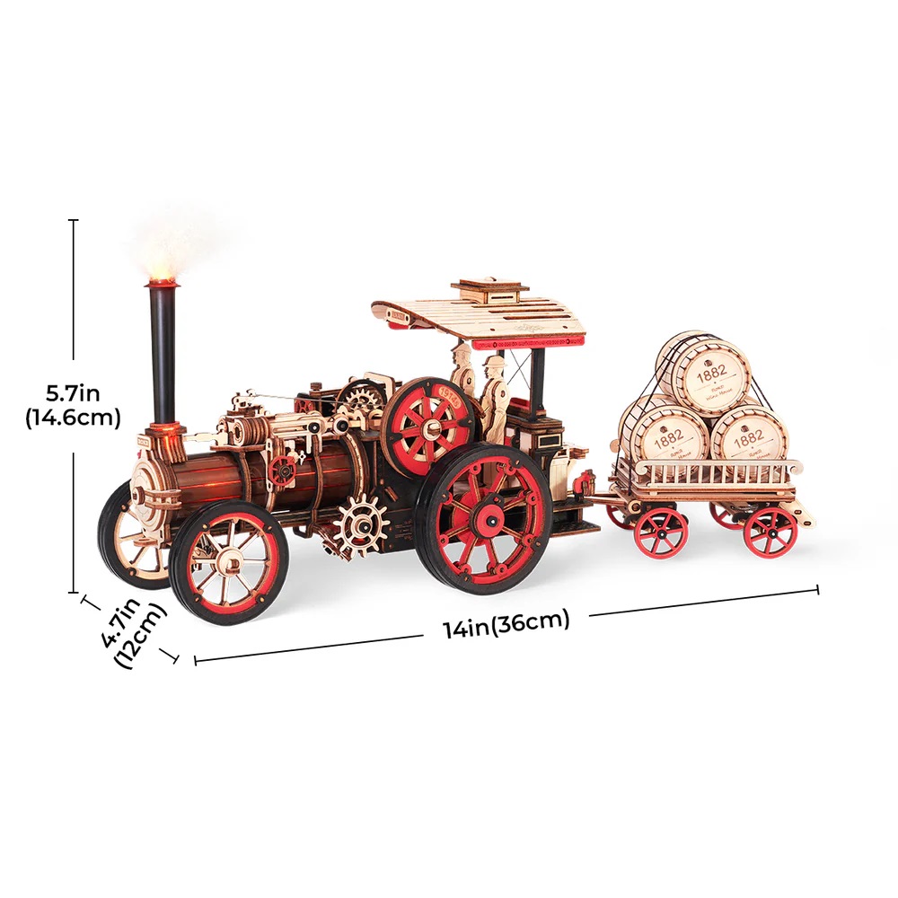 RoboTime 3D dřevěná mechanická skládačka Parní stroj (obrázek 7)