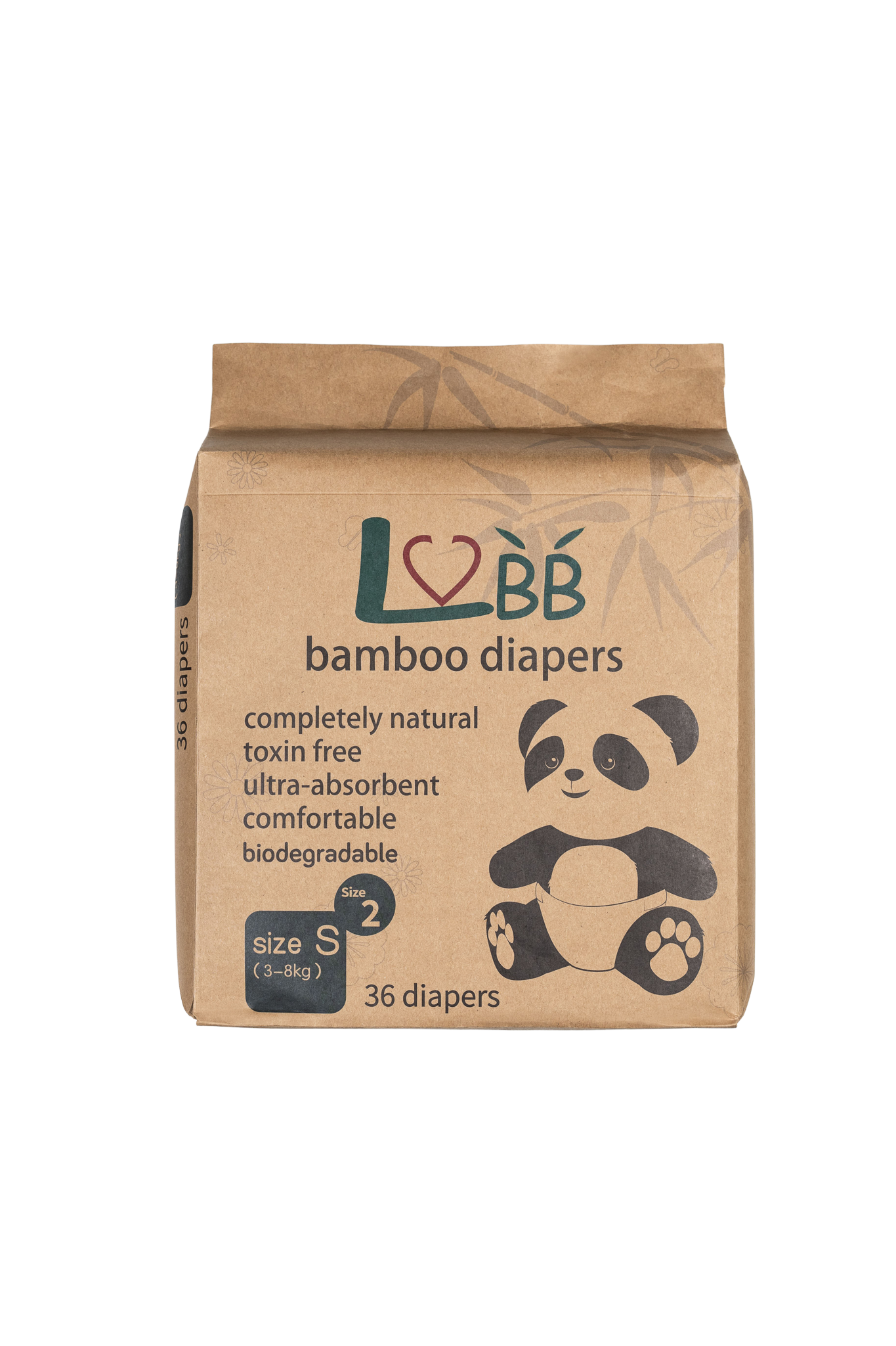 Bamboo Disposable Nappies S (3 - 8 Kg) 36 Pcs.,Bamboo Disposable Nappies S (3 - 8 Kg) 36 Pcs.