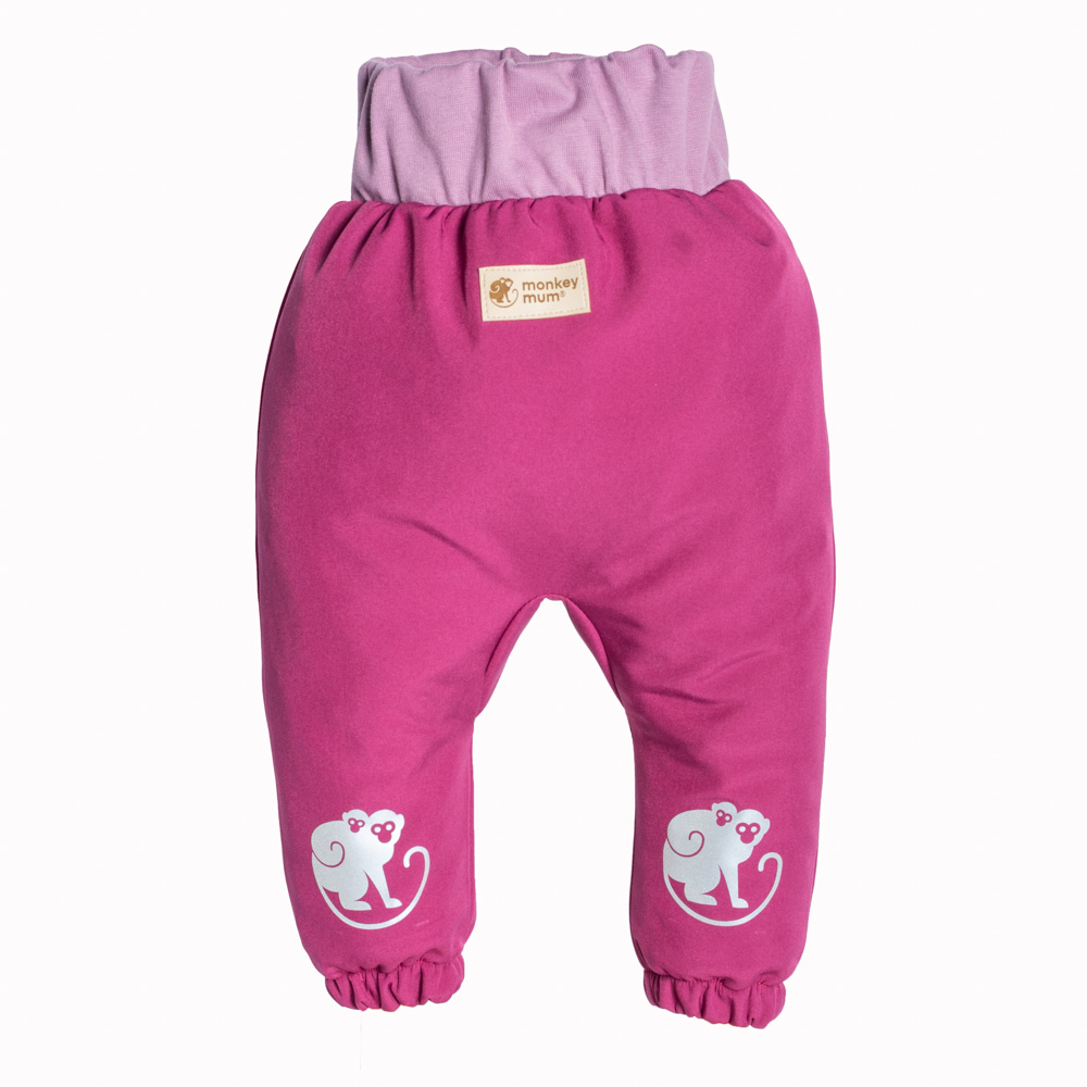 Pantaloni Softshell Pentru Copii Cu Membrană Monkey Mum® - Zmeură Dulce 80,Pantaloni Softshell Pentru Copii Cu Membrană Monkey Mum® - Zmeură Dulce 80