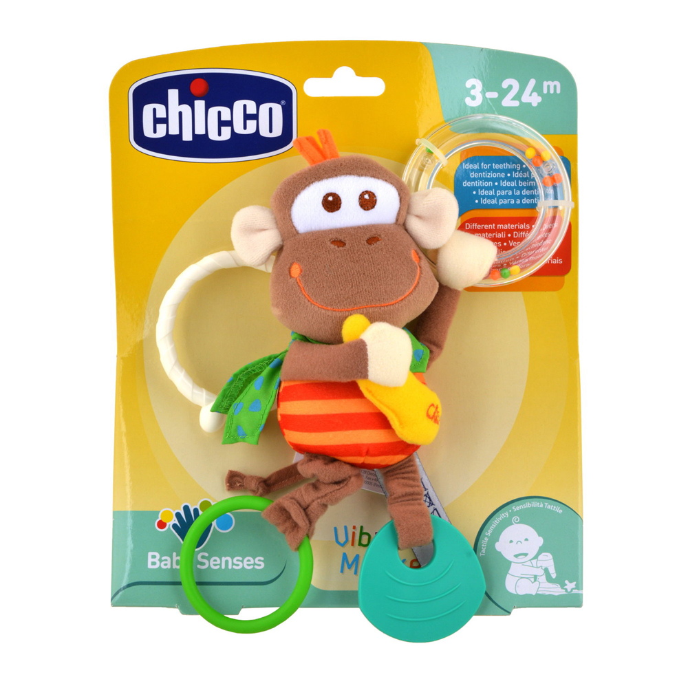 CHICCO Anneau De Dentition/hochet Vibrant Singe 3m+