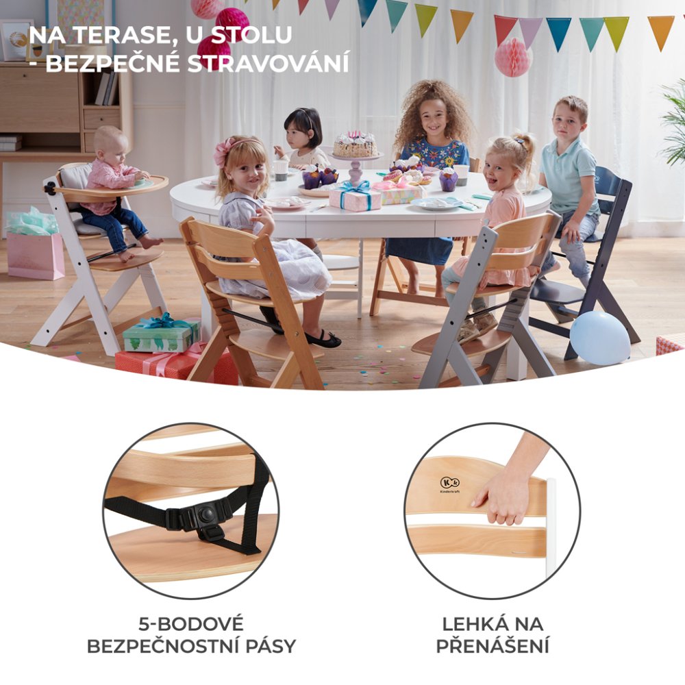 KINDERKRAFT Esszimmerstuhl Enock Schwarz, Premium