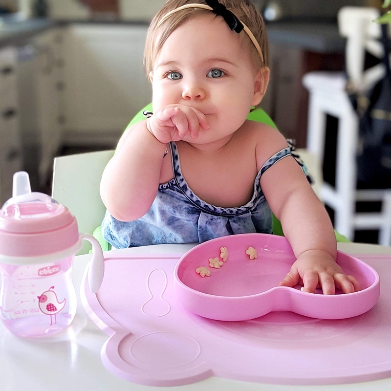 CHICCO Placemat Silicone Pink 18m+