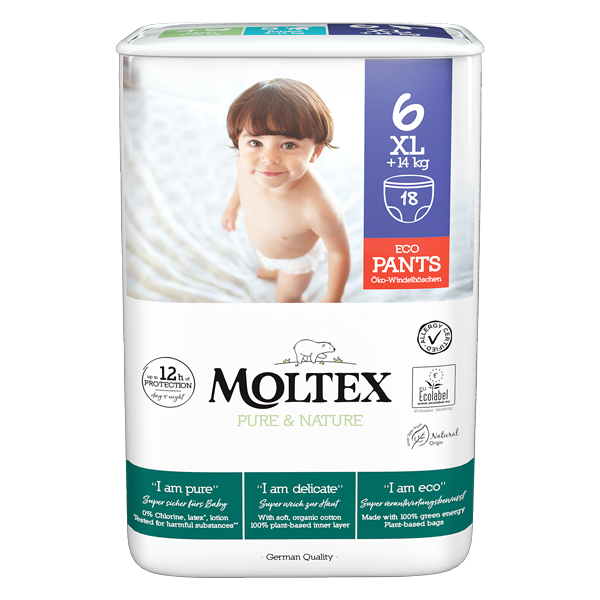 MOLTEX Pure&Nature Disposable Diaper Panties 6 XL (14 Kg+) 18 Pcs