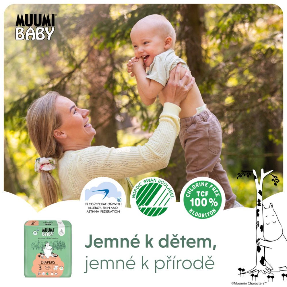 MUUMI Baby 3 Midi 5-8 kg (50 pièces), couches écologiques – Image 6