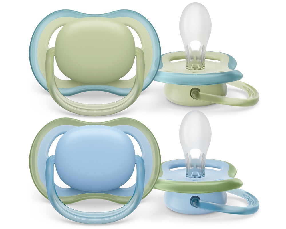 Philips AVENT Smoczek Ultra Neutralny Dla Powietrza 0-6 M, Chłopięcy, Niebieski, 2 Szt