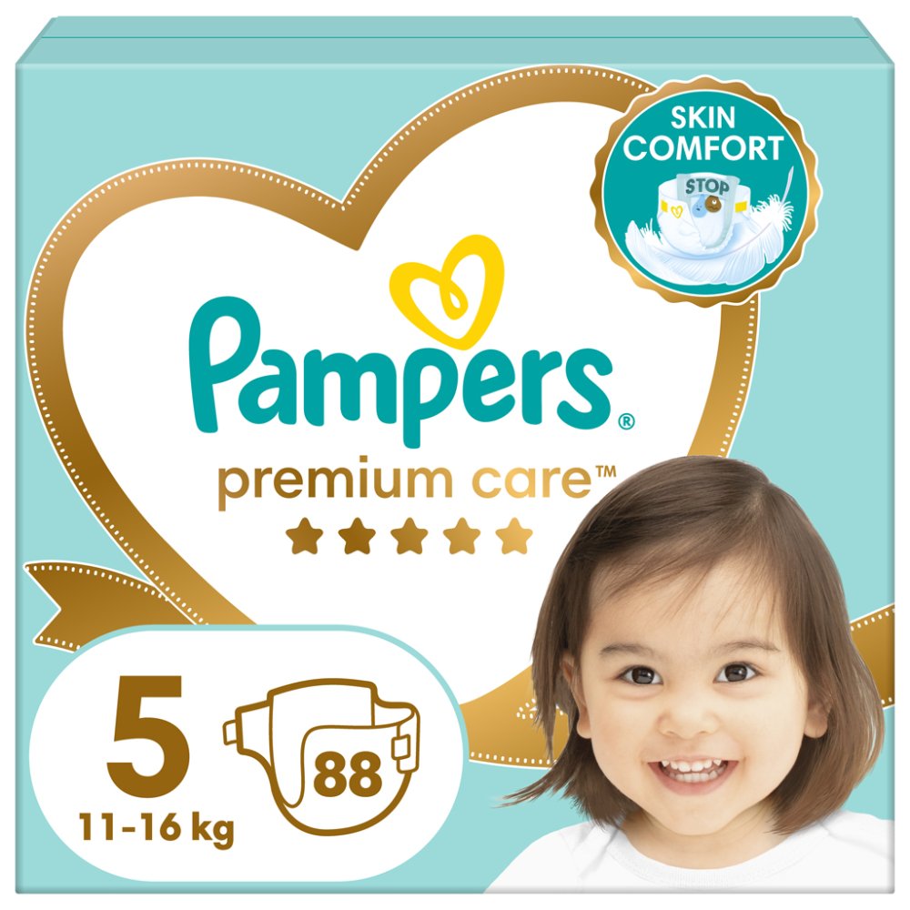 PAMPERS Premium Care Pieluszki Jednorazowe 5 (11-16 Kg) 88 Szt. - MEGA PAKIET