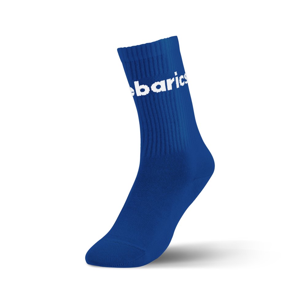 Barebarics - Calcetines Descalzos - Crew - Azul Cobalto - Logotipo Grande 43-46 Blue