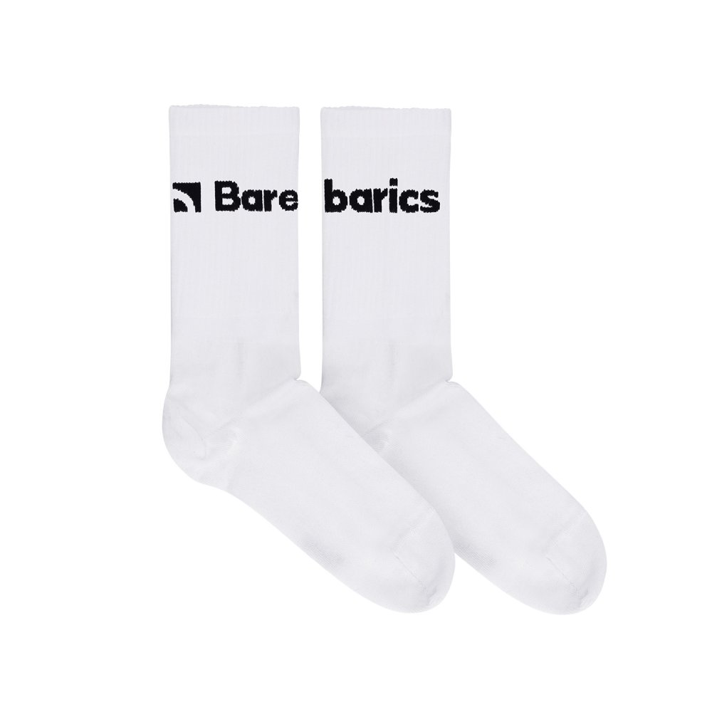 Barebarics - Calcetines Descalzos - Crew - Blanco - Logo Grande 43-46 White