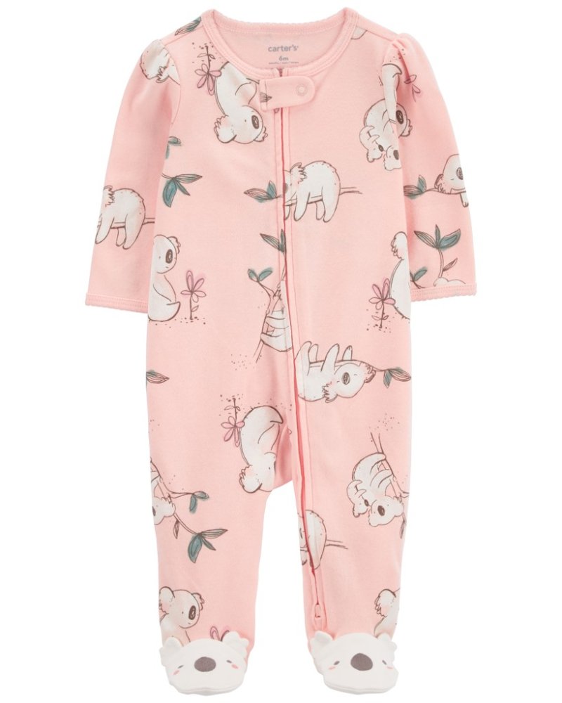 Tuta con cerniera e motivo koala rosa Sleep&Play di CARTER per bambina, taglia 9m/size. 74
