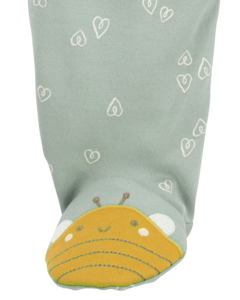 Combinaison zippée Sleep&Play verte à imprimé floral pour fille de CARTER'S, taille 9 m. 74 – Image 3