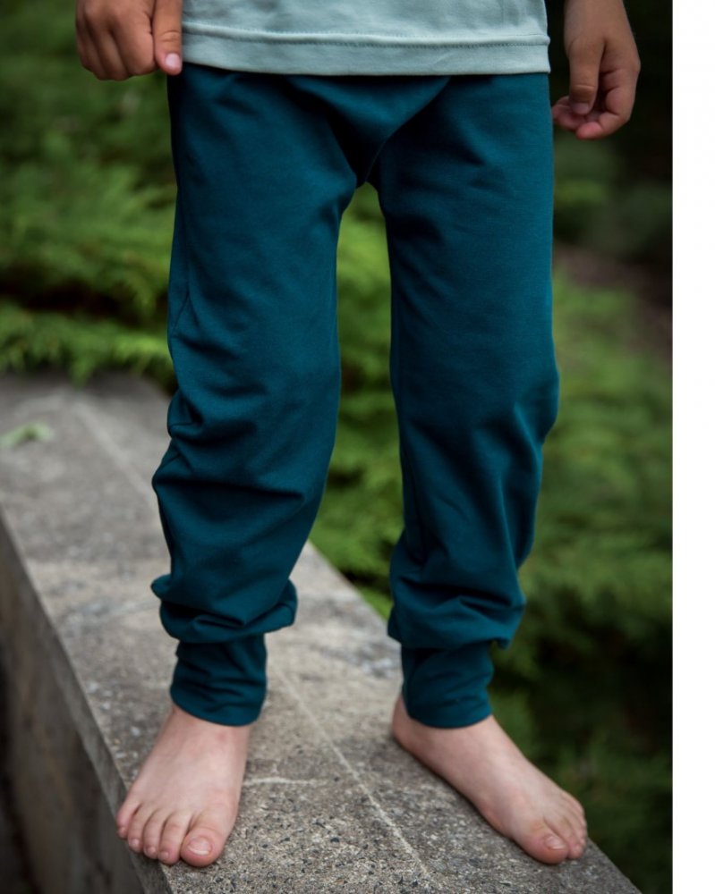 Pantaloni larghi da bambino, LIGHT, verde bottiglia 80