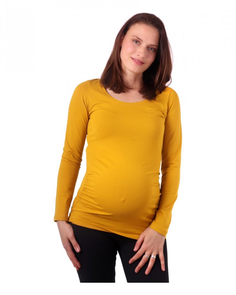 T-shirt premaman Johanka, manica lunga, senape S/M - immagine 4