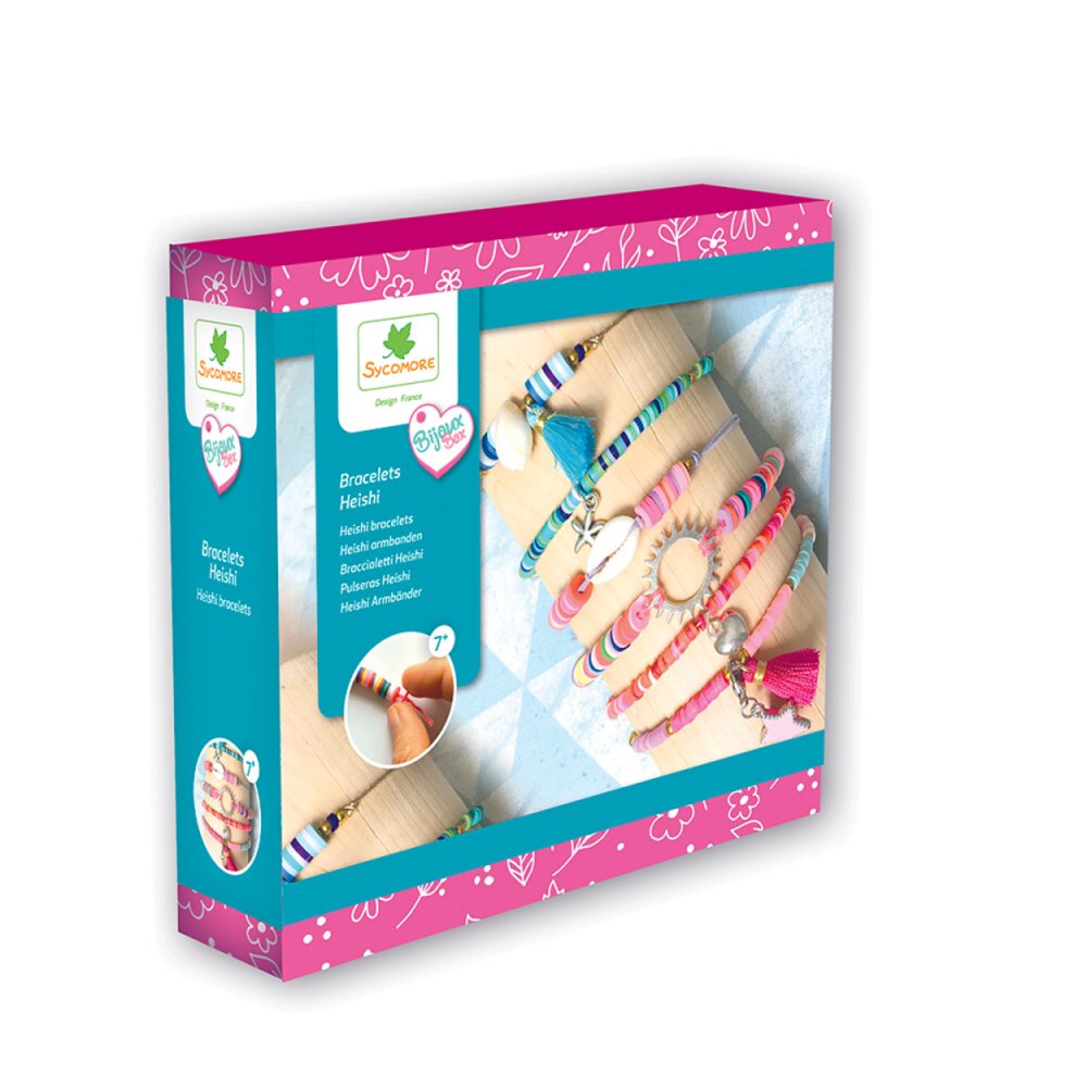 Creazione di gioielli - Braccialetti con perline Heishi - blu e rosa