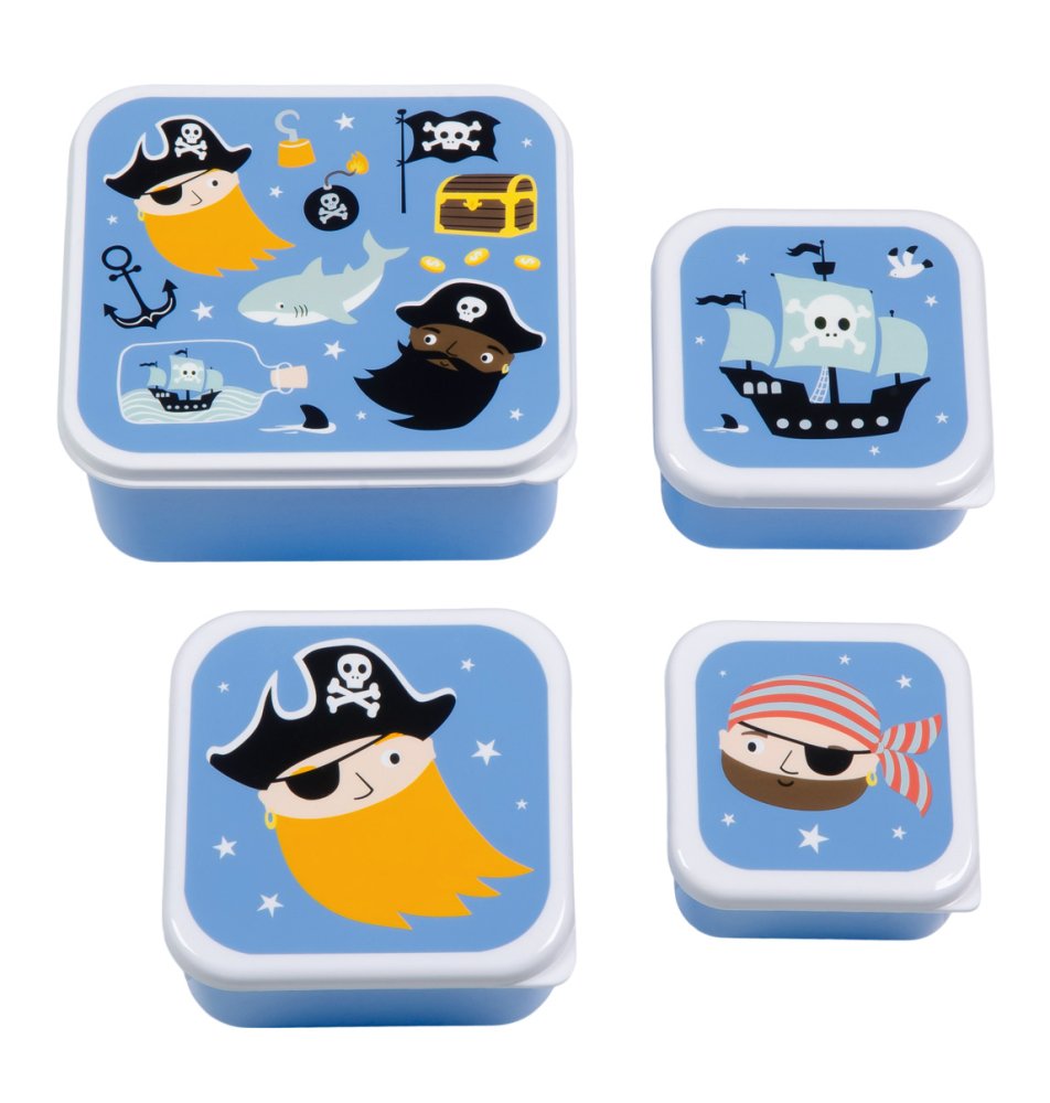 A Little Lovely Company - 4er-Set Lunchboxen - Piraten