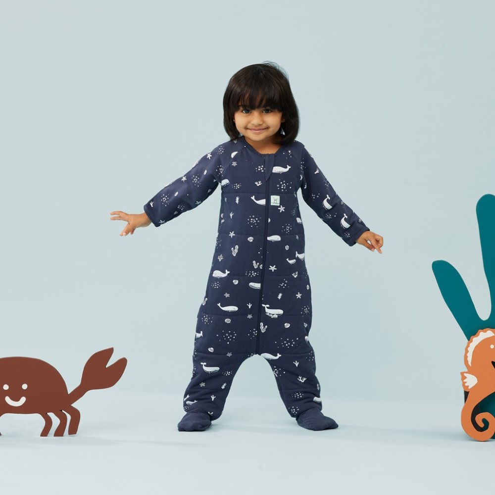 ERGOPOUCH Kombinezon do spania z bawełny organicznej Onesie Whale 2-3 lata, 2,5 tog - obrazek 5