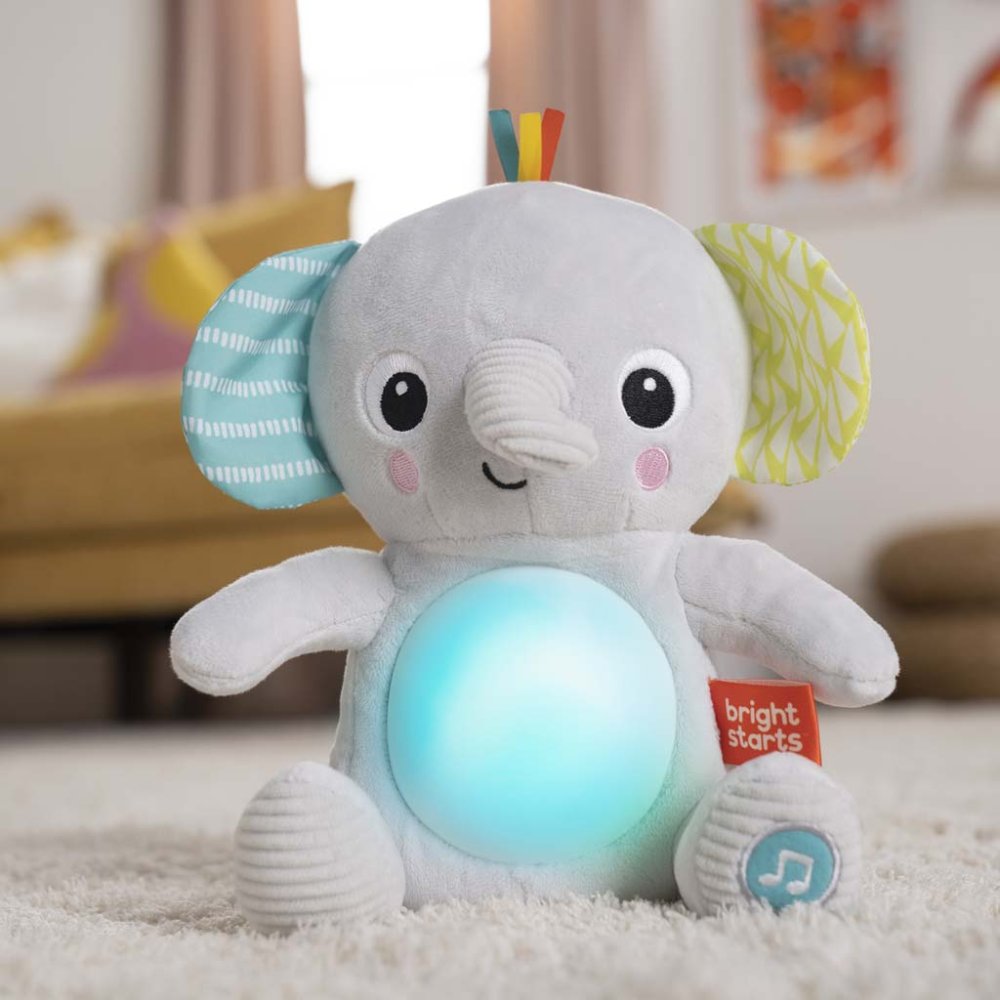 BRIGHT STARTS Peluche Musicale Lumineuse Hug-a-bye Baby ™ Éléphant 0m + – Image 4