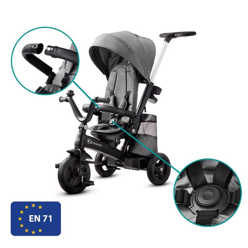 KINDERKRAFT SELECT Triciclo Easytwist Platinum Grey, Premium - immagine 5