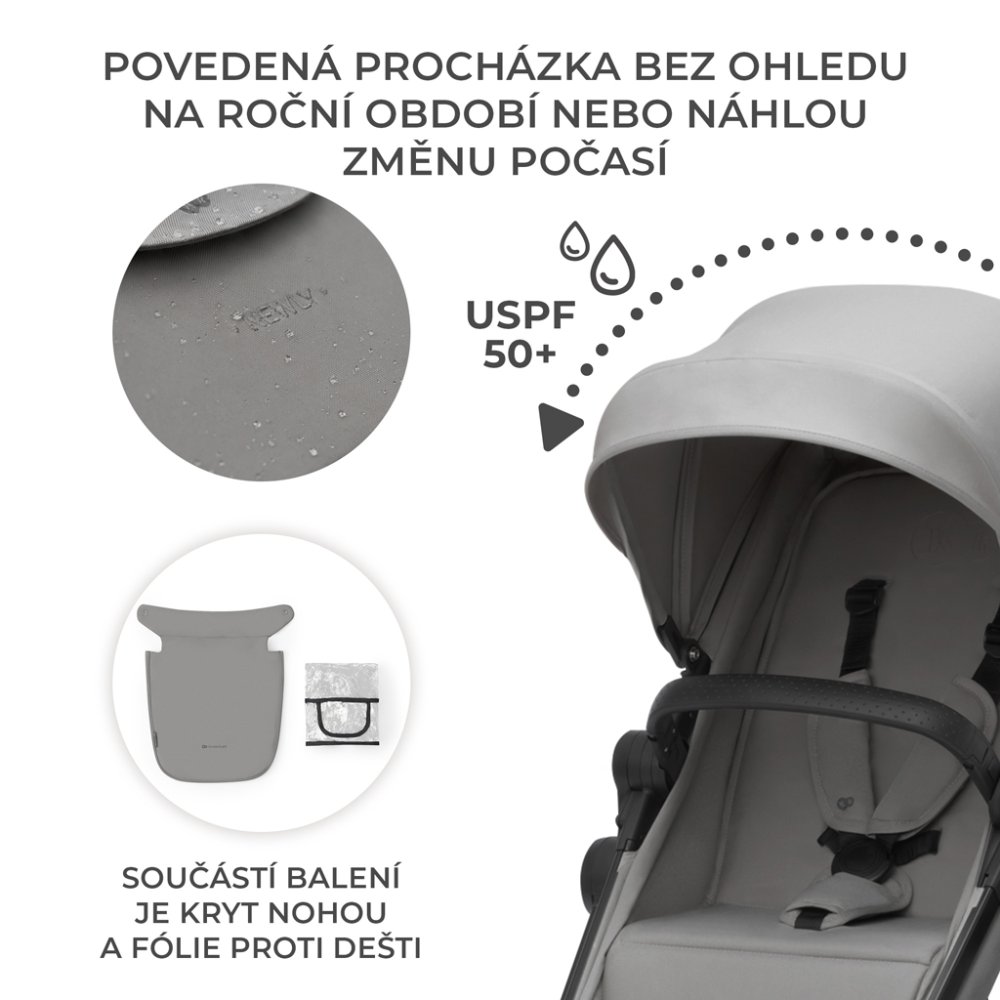 KINDERKRAFT Poussette combinée 4 en 1 Newly Classic Grey + Mink PRO – Image 7