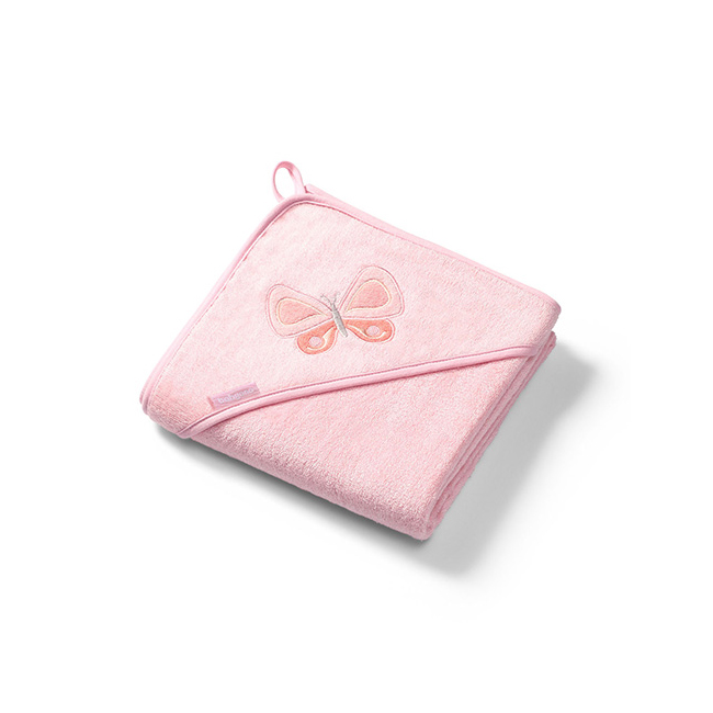 BABYONO Asciugamano con cappuccio Bamboo rosa 100x100 cm