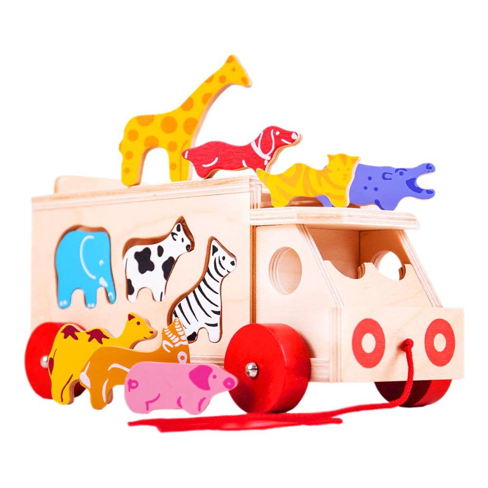 Bigjigs Toys Coche de Madera con Animales