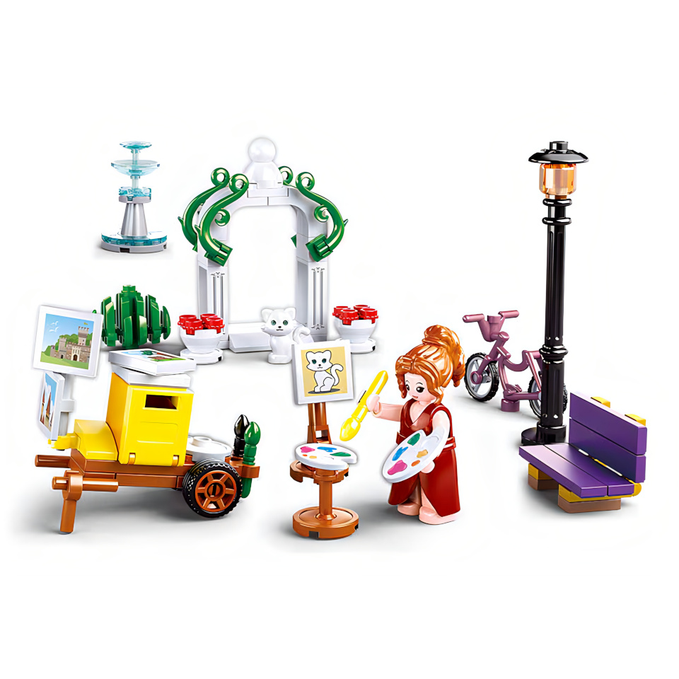Sluban Girls Dream Village M38-B0869 Festő a parkban