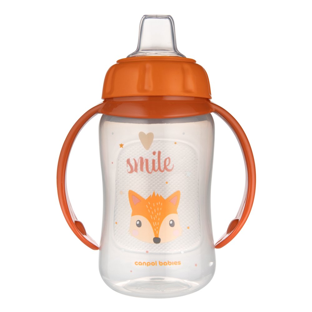 CANPOL BABIES Vaso de entrenamiento con asas Cute Animals zorro naranja, 320ml