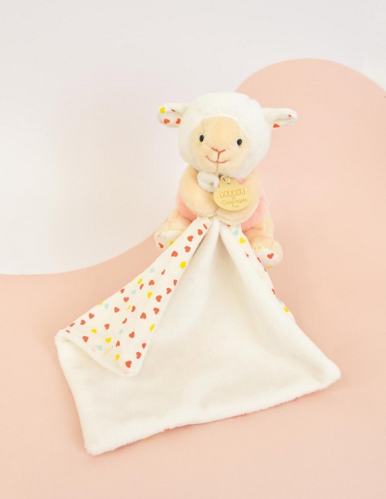 Doudou Pluszowa owieczka z kocykiem 11 cm - obrazek 4