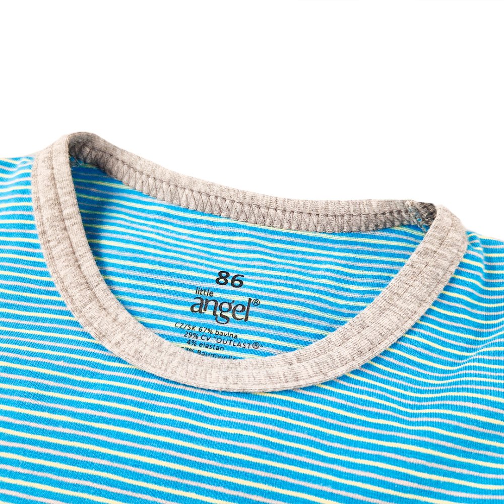 Pyjama KR Outlast® - rayure bleu jaune/chiné gris 116 – Image 5