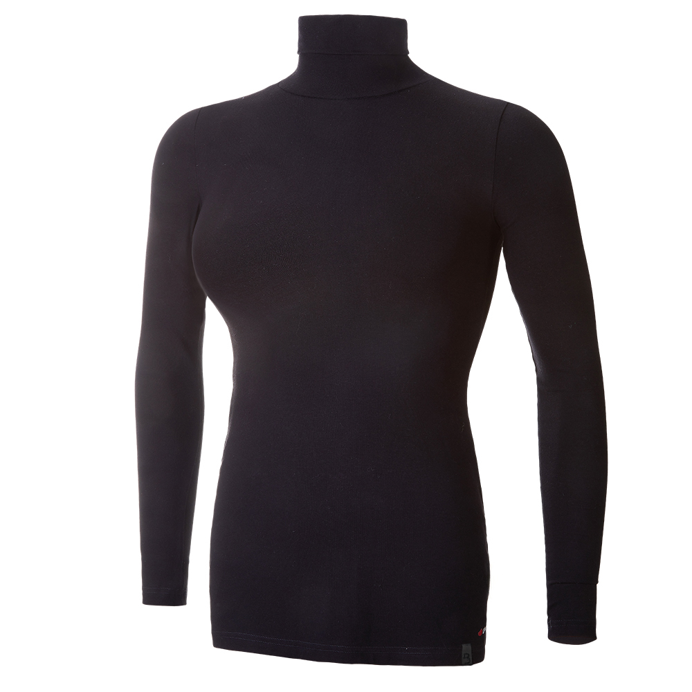 Maglietta da donna a collo alto DR sottile Outlast® - nero L